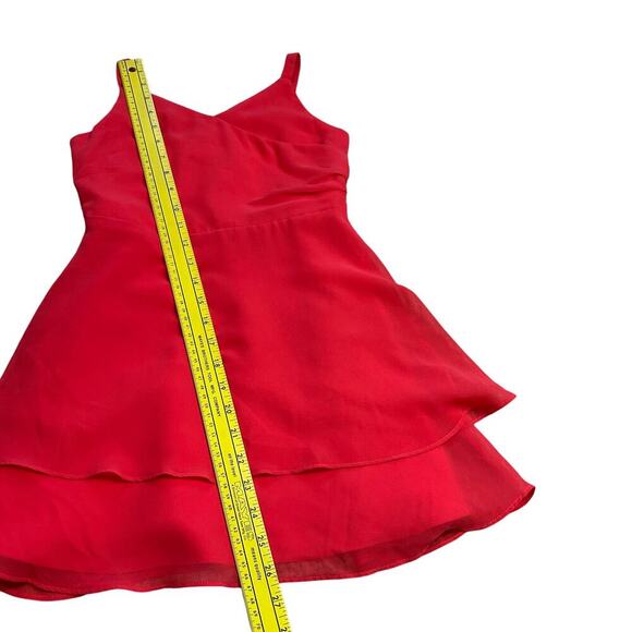 ZAC POSEN Red Flouncy Mini Cocktail Dress Flirty Evening Size 8 - Picture 10 of 10